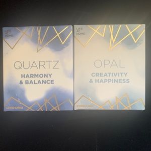 NIB Set of 2 Life at Home Scented Candles: Opal & Quartz